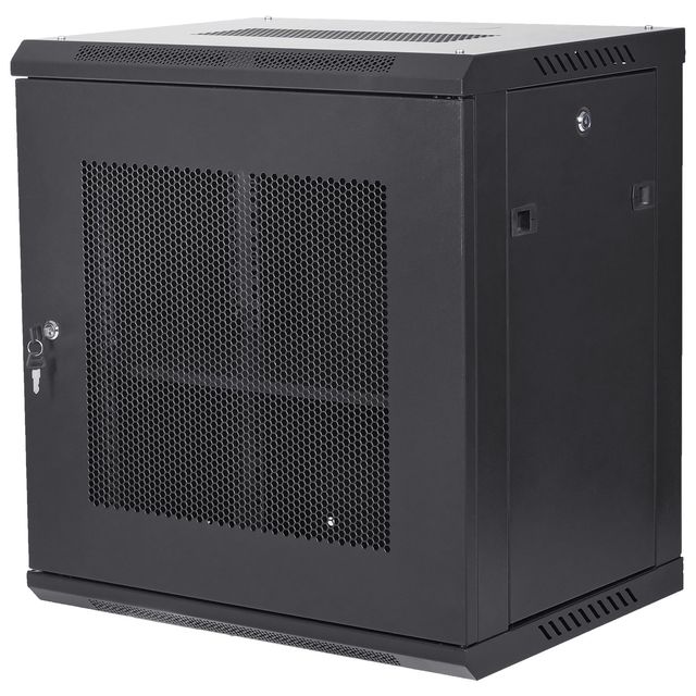 12U Wall Mount Server Cabinet with 15.5FT Depth Secure Locking System Network Rack Enclosure Supports 200 Lbs for Data Storage