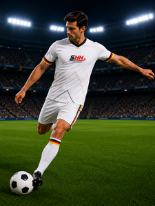 Ensemble d'uniformes de football personnalisés pour hommes, maillot et short de football d'équipe, respirant, séchage rapide, imprimé par transfert thermique, 100% polyester, été, 3D - Product Image 2