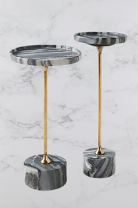Modern Luxury <b>Side</b> <b>Table</b> with Metal Top Handicrafts Enamel Coated Base Aluminum Frame Decorative Living Room Furniture - Product Image 5
