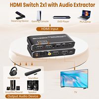 SYONG Extractor de Audio eARC 2 en 1 con Conmutador HDMI, Extractor de Audio eARC, 4K 60Hz, HDCP 2.3, 7.1CH, Óptico Spdif, Coaxial, 3.5mm