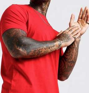 <b>Red</b> Black Wholesale Custom Workout <b>T</b> <b>Shirt</b> Gym Athletic Male Sports Wear Active Fitness Cotton Spandex <b>Men</b> Gym Wear <b>Shirts</b> - Product Image 2