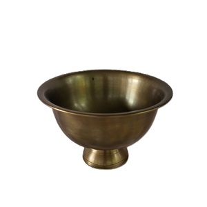 Seau à glace vintage rond en métal avec piédestal – Bol de service durable pour boissons, refroidisseur à vin, décoration pour fêtes et événements - Product Image 1