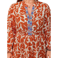 Robe longue d'été pour femmes, imprimé floral, avec nœud sur le devant