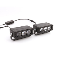Feux de calandre LED Prilight 75W 30000LM 6000K 3000K à 3 lentilles, feux de calandre de voiture, feux de brouillard, feux auxiliaires extérieurs