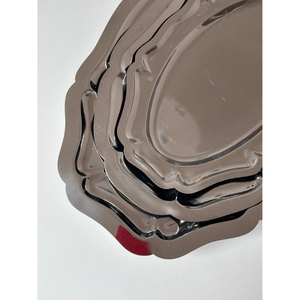 Plateau de service moderne en métal avec poignées, forme ovale décorative, pour thé, café, collations, pour la maison, l'hôtel, la table - Product Image 5