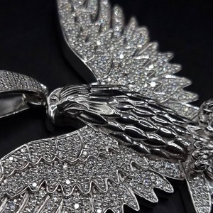 Colgante con Diseño de Águila en Plata 925 con Moissanita, Estilo Hip Hop, Símbolo de Libertad y Poder - Product Image 4