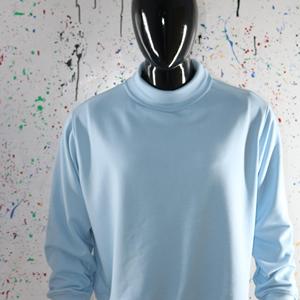 Sweat-shirt à col montant bleu ciel 100% coton à col large URBAN PRODUCTIONS - Product Image 2