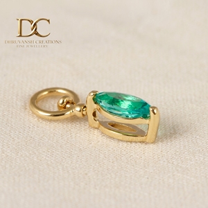 Bracelet à breloques pour femme en or jaune massif 10 carats, émeraude colombienne de laboratoire, certifiée IGI, haute qualité, nouvelle arrivée - Product Image 2