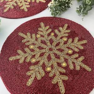 High Quality Decorative Beaded Placemat with Traditional Embroidery for Elegant Hospitality and <b>Dining</b> <b>Table</b> Accessories - Product Image 5