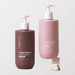 Shampooing pour cheveux Cellamo Korean Argan Repair Shampoo Fabriqué en Corée 480g Liquide Floral Herbal Pour Tous Types de Peau - Product Image 1