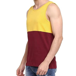 Modern <b>Mens</b> Two Tone Tank Top Sleeveless Gym Fitness Vest Cotton Muscle Tank Custom Logo Bodybuilding Workout <b>Singlet</b> OEM - Product Image 6
