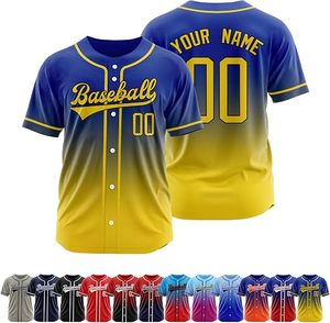 Camiseta de Béisbol de Poliéster 100% con Impresión Digital Personalizada de la Más Alta Calidad, Ropa Deportiva Transpirable al por Mayor, Nombre del Equipo Personalizado, Económico - Product Image 6