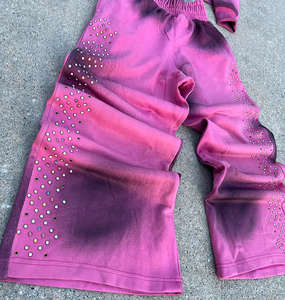 Survêtement Homme Premium Tendance avec Strass, Effet Délavé, Coupe Oversize, Sweat à Capuche et Pantalon de Survêtement Imprimé, Fermeture Éclair, Personnalisable, Décontracté, pour l'Extérieur - Product Image 3