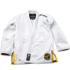 Kimono de Jiu-Jitsu Brasileño Shoyorol Batch Comp Standard XV Q1, Blanco con Parches Dorados, con Bolsa, 450 g/m², Fortleo Brasileño - Product Image 2