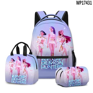 Nouveau produit : Sac à dos scolaire <span class=keywords><strong>K</strong></span>-POP mignon à trois pièces avec trousse et sac à déjeuner pour étudiantes - Product Image 6