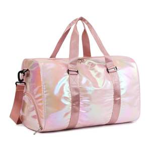 Iridescent Duffel <b>Bag</b> <b>Large</b> Capacity Metallic Sport Fitness Travel Gym <b>Bag</b> with Zipper Closure and Adjustable Straps - Product Image 5