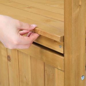 44-Inch Cedar Yard Storage Box with <b>Backrest</b> Armrest Bright Yellow Patio Bench - Product Image 6