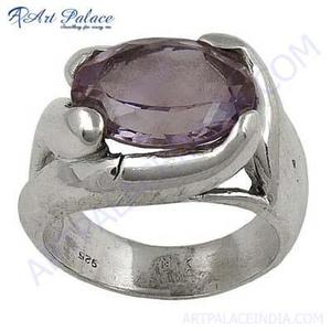 Anillo Unisex de Plata 925 con Amatista de Corte Ovalado y Engaste de Bisel, Estilo Vintage para Uso Diario, de Art Palace - Product Image 2