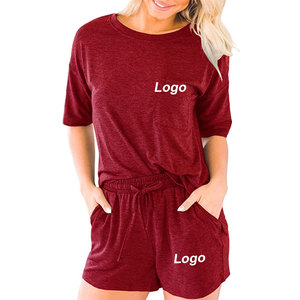 <b>Women</b> <b>2</b> <b>Piece</b> Shorts Set Solid Color O-Neck Short Sleeve Loose Fit Cotton Casual Summer <b>Outfit</b> With Pocket - Product Image 6
