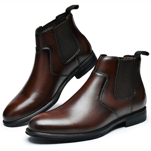 Zapatos Oxford de Negocios para Hombre, de Piel de Vacuno de Primera Capa, con Cordones, Diseño a Cuadros, Punta Puntiaguda, para Novio, Boda, Otoño/Invierno, Antideslizantes y Suaves - Product Image 6
