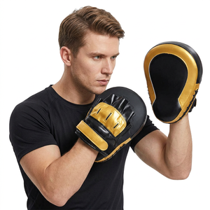 MMA Sparring Gloves Punch Kickboxing <b>Trainer</b> Pad Custom Logo Microfiber Leather PU Leather Eco-Friendly High-Density Padding - Product Image 1