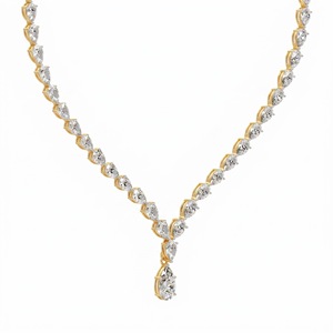 Collier ras du cou en forme de poire pour femme, diamants naturels et de laboratoire, taille mixte, argent sterling 9KT 14KT, 18KT, cadeau de mariage - Product Image 4