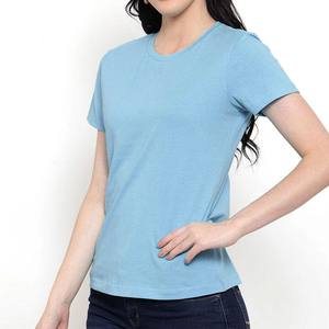 T-shirts décontractés à manches courtes pour femmes, coupe ajustée, couleur unie, t-shirts pour femmes de haute qualité en tricot de qualité supérieure, printemps été - Product Image 1
