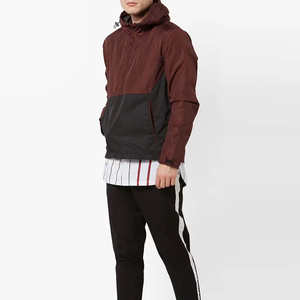 Veste coupe-vent à capuche pour homme, personnalisable, en tissu, avec fermeture éclair, deux tons, matière douce, manches longues, imperméable - Product Image 4