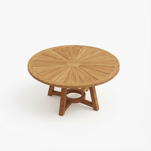 Conjunto de mesa y sillas de comedor de madera de teca moderna para jardín y patio - Product Image 2