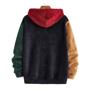 Nouveautés : Sweat à capuche Sherpa décontracté, épais et oversize, uni, en molleton, style streetwear unisexe, brodé - Product Image 4