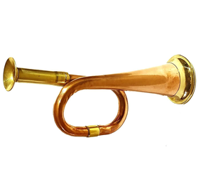 แตรทองเหลืองแท้ทันสมัย ของขวัญที่ดีที่สุดสำหรับเด็ก ของเล่นเด็ก ของขวัญงานฝีมือ ขนาด 6 นิ้ว สีโรสโกลด์ จัดส่งรวดเร็ว - Product Image 4