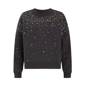 เสื้อสเวตเชิ้ตคุณภาพสูงประดับเพชรเทียม คอตตอนทรงโอเวอร์ไซส์ คอกลม ดีไซน์คริสตัลแฟชั่น สตรีทแวร์ ออกแบบได้ตามสั่งสำหรับผู้ชาย - Product Image 1