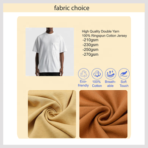 Men's <b>White</b> Oversized <b>T</b>-<b>Shirt</b> Short Sleeve O-Neck Casual Top with Chest Pocket <b>Plain</b> Blank Tee - Product Image 6