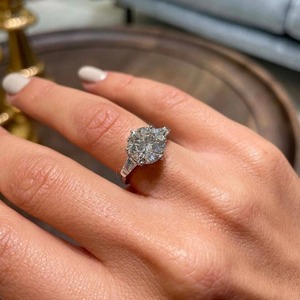 Bague de mariage en or blanc 14 carats avec diamant de laboratoire certifié IGI GIA de 2,50 carats - Product Image 1