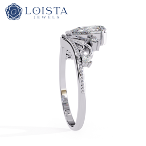 Bague Solitaire et Alliance Éternité en Diamant de Laboratoire Taille Poire de Haute Qualité Or 14K 18K Vente en Gros Fournisseur de Bijoux Fins Loista - Product Image 3