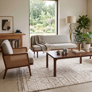 Table basse en bois de chêne naturel de style mid-century moderne, fabriquée à la main, structure en chêne massif, durable, facile à nettoyer, meubles de salon, meubles MT - Product Image 1