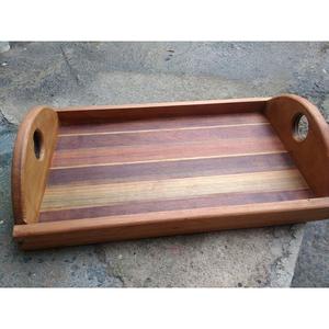 Bandeja Rectangular de Madera Oscura con Acabado Brillante para Hoteles de Lujo, Regalos de Boda o Exhibición, Bandeja de Madera para Servir Alimentos - Product Image 1