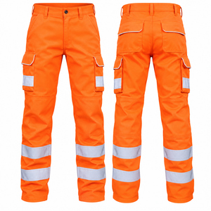 Custom Men's Hi <b>Vis</b> Reflective Winter Safety Work Pants Breathable Quick Dry Polyester Multi Pocket Cold Weather OEM Needle Use - Product Image 1