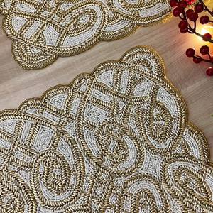 Premium <b>Beaded</b> <b>Placemats</b> Handmade Embroidered Dining Table Accessories for Elegant Home Interior Restaurant and Hotel Settings - Product Image 6