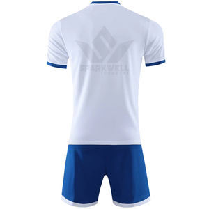 Ensemble de maillots de football personnalisés pour hommes, col en V, manches courtes, imprimé géométrique rouge et noir, polyester respirant 320g, taille élastique, tout inclus - Product Image 2