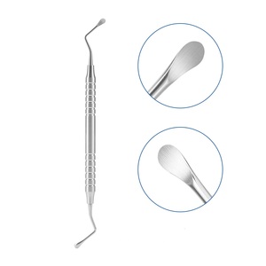 Curette dentaire Lucas en argent avec poignée moletée, instrument chirurgical manuel de classe I - Product Image 4