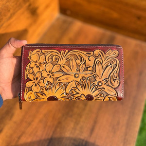 กระเป๋าสตางค์แบบตะวันตกทำด้วยมือทำมือใหม่สำหรับผู้หญิงที่ใส่บัตรเครดิตหนังแท้คุณภาพสูงและกระเป๋าสตางค์โทรศัพท์ - Product Image 5