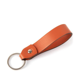 Leather Key Chain Rectangular Brown Stitched Design Customized Metal <b>Ring</b> Luxury Design Leather <b>Keyring</b> - Product Image 2