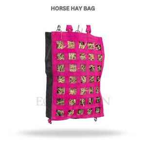 Slow Feed Horse Hay Bag Adjustable Strap Nylon Equestrian Feeding Bag with Front Hole for Stable and Trailer Use - Product Image 2