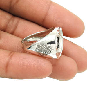 Vintage Look <b>Statement</b> Daily Wear <b>Ring</b> Made From Solid 925 Sterling <b>Silver</b> Handcrafted Bohemian Jewelry With Geometric Pattern - Product Image 3