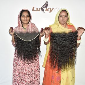 Cheveux humains indiens bruts HD 13*6 Frontal ondulé non traité, produit de la meilleure qualité, couleur noire, extensions vierges alignées sur les cuticules - Product Image 1