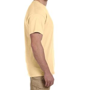 เสื้อยืดคอกลมแขนสั้นสีเบจสำหรับผู้ชาย ทรงปกติ สวมใส่สบาย ผลิตจากผ้าฝ้ายเจอร์ซีย์ถัก 100% สีพื้น แห้งเร็ว น้ำหนัก 180 กรัม - Product Image 6