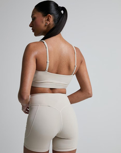 Women's Solid 2-Piece Yoga Set Deep V Neck Crisscross Straps High Waist <b>Shorts</b> Breathable <b>Seamless</b> Activewear 2026 Wholesale - Product Image 2