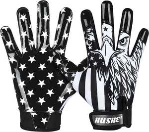 Nouveaux gants de football américain de qualité supérieure pour hommes et logo personnalisé, gants de football américain à séchage rapide - Product Image 1