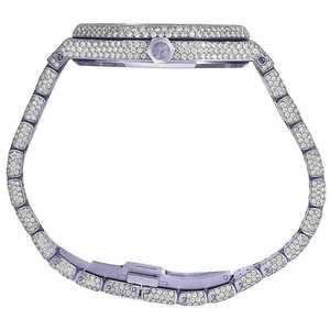 Montre Hip Hop pour Homme, Diamant Moissanite VVS, entièrement sertie, mouvement automatique mécanique, cadran rond, personnalisable - Product Image 5